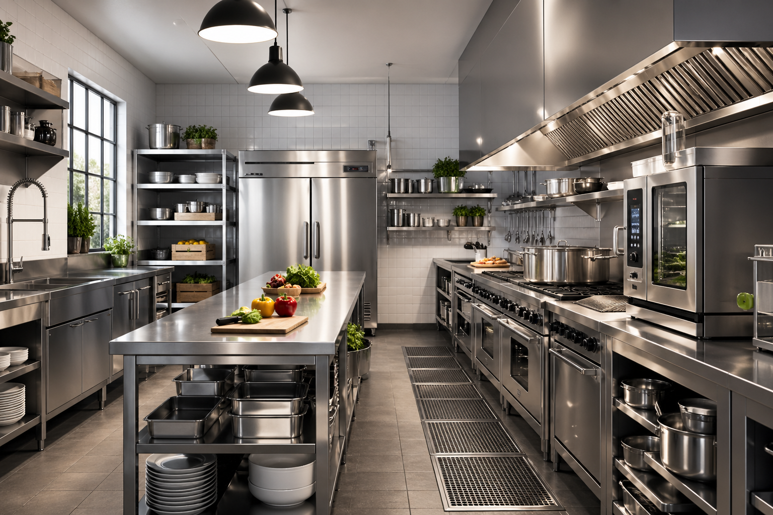 A commercial kitchen
